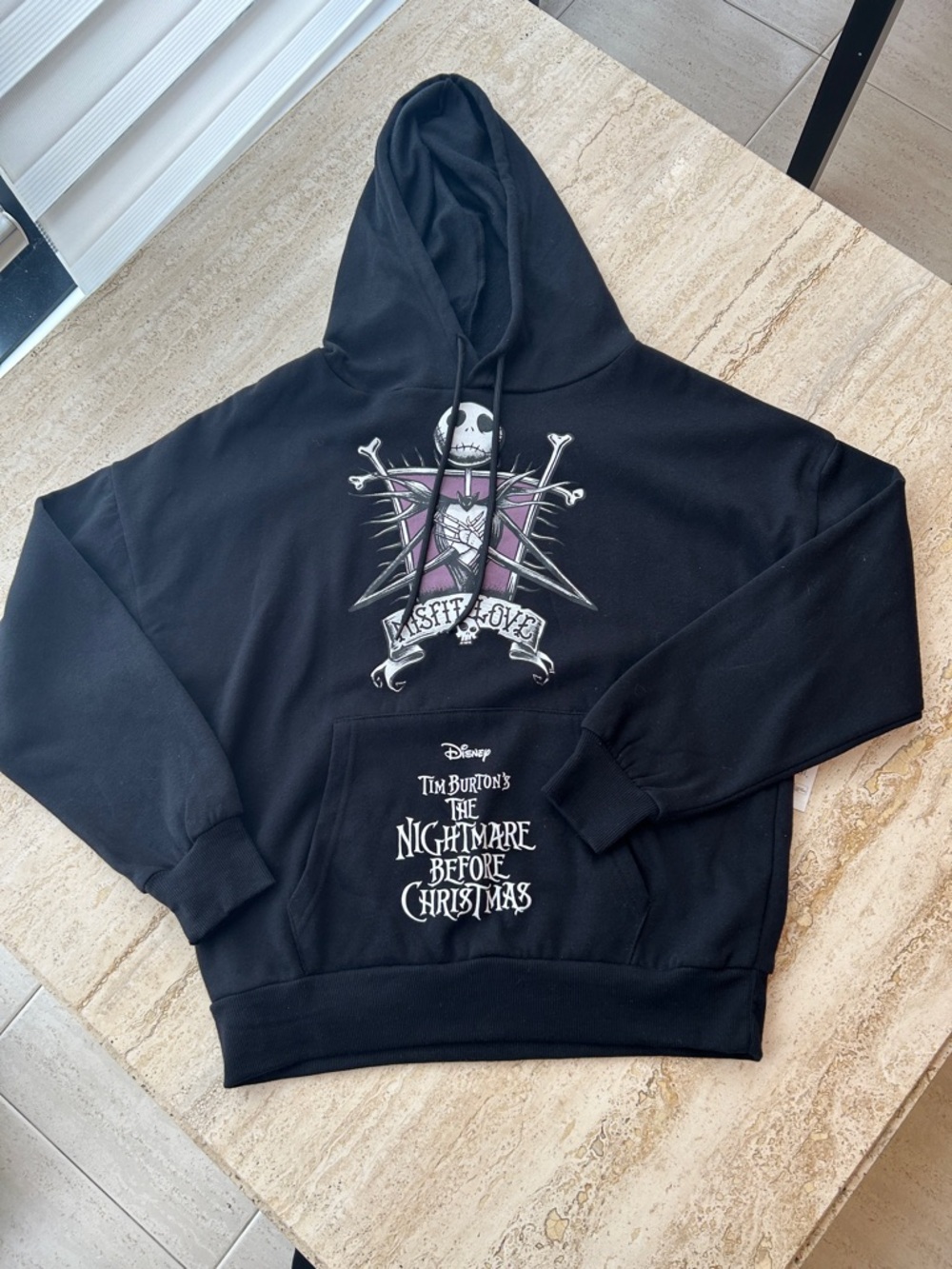 NEW 🆕 Disney The Nightmare Before Christmas Black Jack Skellington Hoodie size S